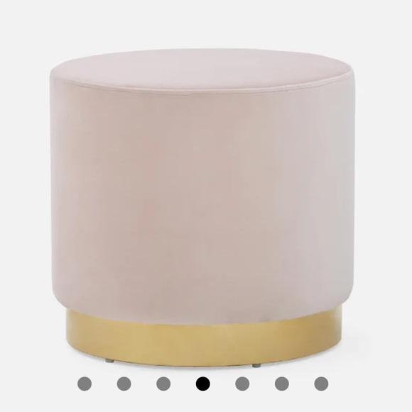 Pink velvet ottoman - Picture 4 of 6